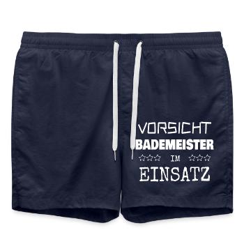 Geschenk für Bademeister - Badeshorts - French Navy - Vorne - AI Model Male 185 light (185cm)