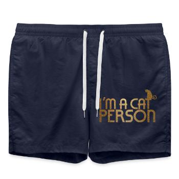 I'm a cat person - Swim Trunks - french navy - Front - AI Model Male 185 light (185cm)