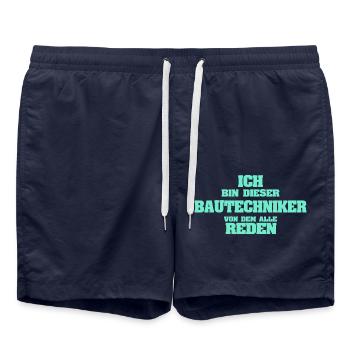 Occupation Construction Technician - Swim Trunks - french navy - Front - AI Model Male 185 light (185cm)