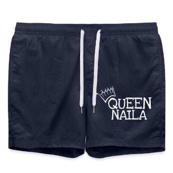 Prénom Naila - Short de bain - bleu marine - Devant - AI Model Male 185 light (185cm)