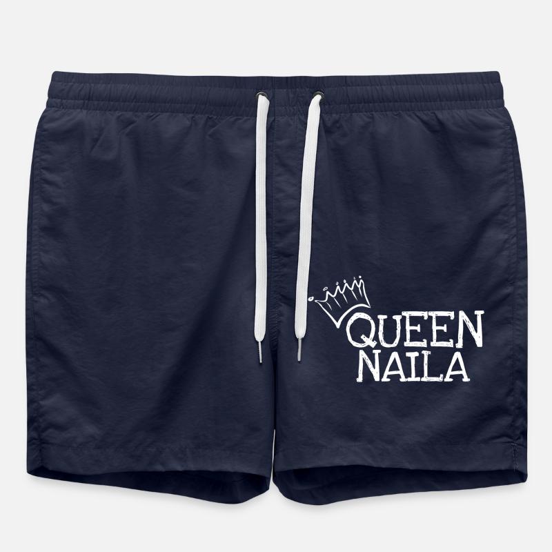 Prénom Naila - Short de bain - bleu marine