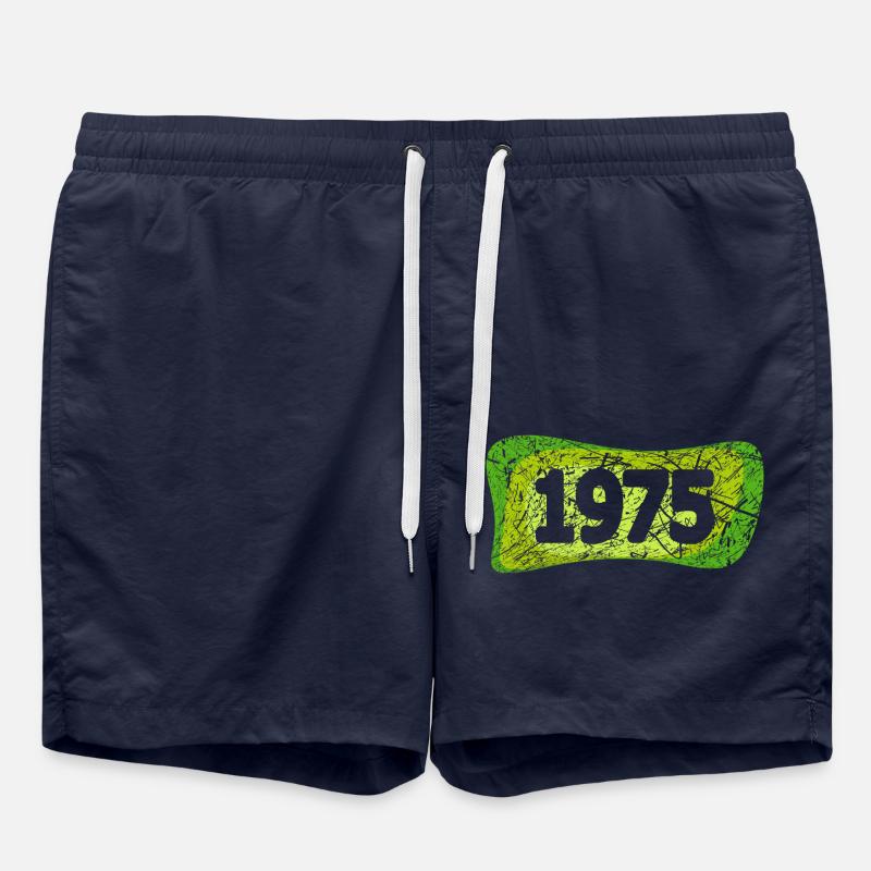 Rétro 1975 - Short de bain - bleu marine