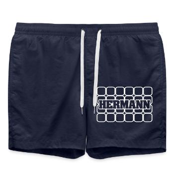 Men's name Hermann - Swim Trunks - french navy - Front - AI Model Male 185 light (185cm)