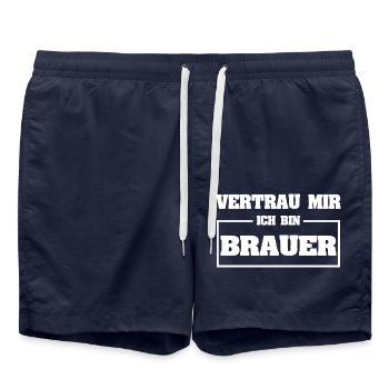 Gift for brewers - Swim Trunks - french navy - Front - AI Model Male 185 light (185cm)