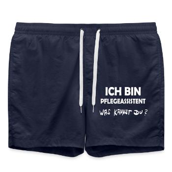 Beruf Pflegeassistent - Badeshorts - French Navy - Vorne - AI Model Male 185 light (185cm)