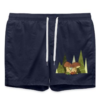 Pilze - Badeshorts - French Navy - Vorne - AI Model Male 185 light (185cm)