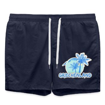 Vacances Grèce - Short de bain - bleu marine - Devant - AI Model Male 185 light (185cm)