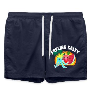 Strandnähe und lebendige Drink Silhouette - Badeshorts - French Navy - Vorne - AI Model Male 185 light (185cm)