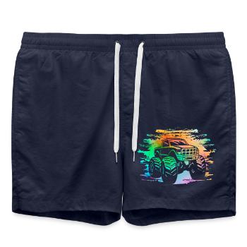 Monster Truck Rétro - Short de bain - bleu marine - Devant - AI Model Male 185 light (185cm)