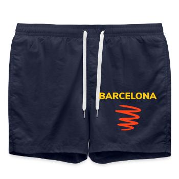 Das schönste Barcelona T-Shirt - Badeshorts - French Navy - Vorne - AI Model Male 185 light (185cm)