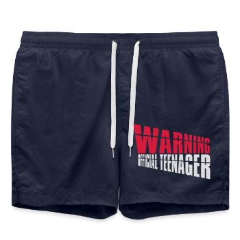 warning official teenager Zitat - Badeshorts - French Navy - Vorne - AI Model Male 185 light (185cm)
