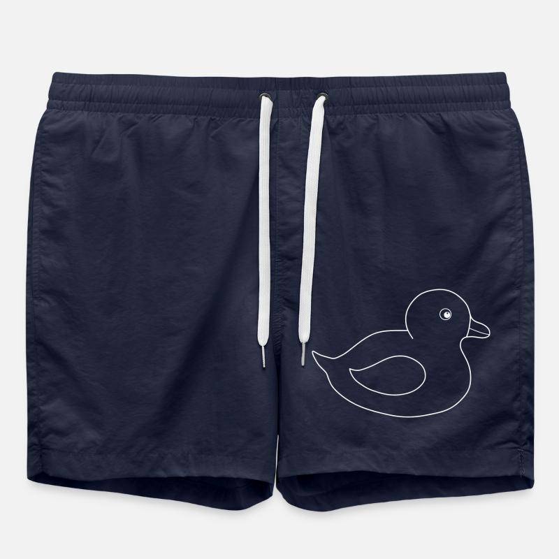 yellow duck, duckling, chick - Swim Trunks - french navy