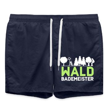 Waldbademeister für das Waldbaden im Waldbad - Badeshorts - French Navy - Vorne - AI Model Male 185 light (185cm)