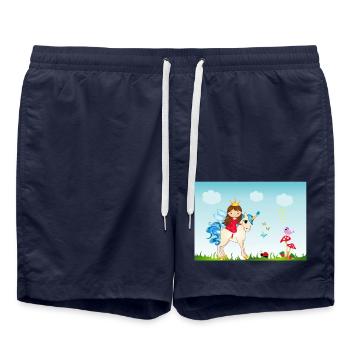 Fille de Licorne Princesse, Elfe, Enfant, Enfants - Short de bain - bleu marine - Devant - AI Model Male 185 light (185cm)