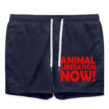 Animal liberation - Swim Trunks - french navy - Front - AI Model Male 185 light (185cm)