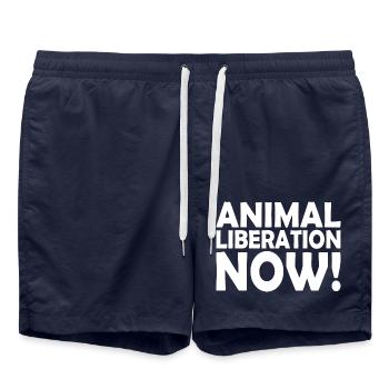 Animal liberation - Badeshorts - French Navy - Vorne - AI Model Male 185 light (185cm)