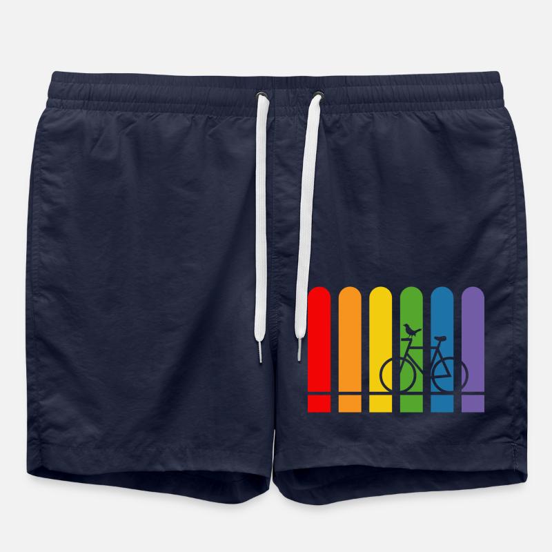 Vélo arc-en-ciel arrondi - Short de bain - bleu marine