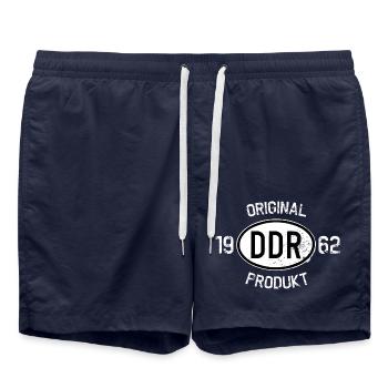 Original DDR Produit Année de construction 1962 Anniversaire - Short de bain - bleu marine - Devant - AI Model Male 185 light (185cm)