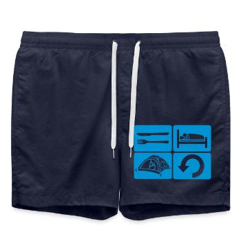 Répétez le camping quotidien en milieu sauvage - Short de bain - bleu marine - Devant - AI Model Male 185 light (185cm)