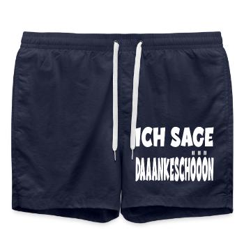 Ich sage Dankeschön für einen Kollege oder - Badeshorts - French Navy - Vorne - AI Model Male 185 light (185cm)