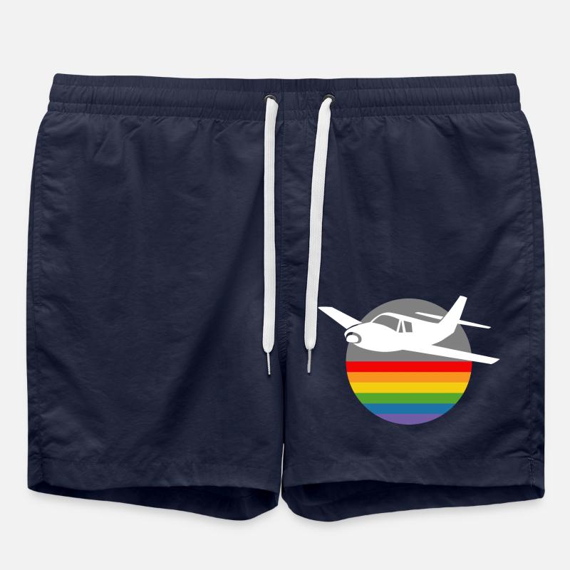 Rainbow Airplane white - Swim Trunks - french navy