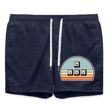 PC Gaming Keyboard Mouse WASD - Swim Trunks - french navy - Front - AI Model Male 185 light (185cm)