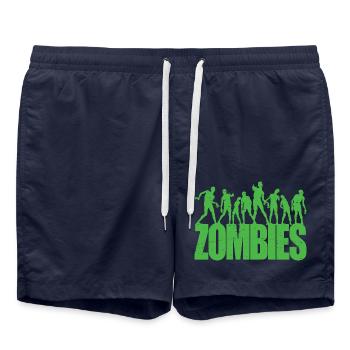 Scary Walking Zombies Horreur Halloween Costume - Short de bain - bleu marine - Devant - AI Model Male 185 light (185cm)