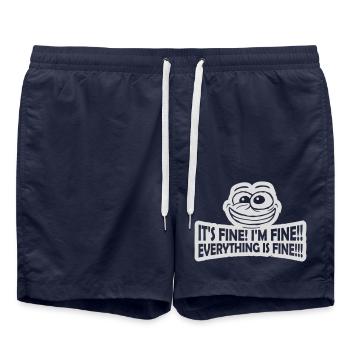 Tout va bien devis - Short de bain - bleu marine - Devant - AI Model Male 185 light (185cm)