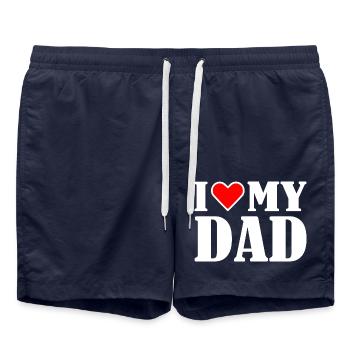 I love my dad - Short de bain - bleu marine - Devant - AI Model Male 185 light (185cm)