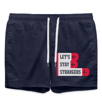 Citation Restons Strangers - Short de bain - bleu marine - Devant - AI Model Male 185 light (185cm)