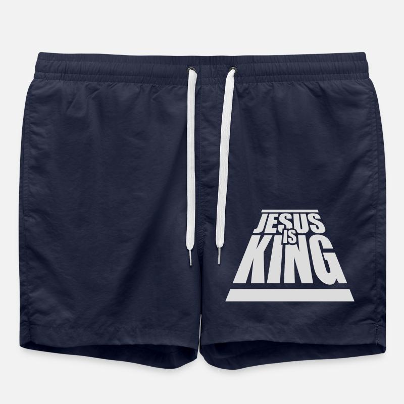 jesus is king quote - Swim Trunks - french navy