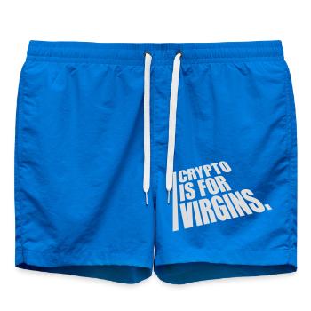 crypto is for virgins - Swim Trunks - cobalt blue - Front