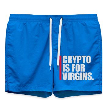 crypto is for virgins - Swim Trunks - cobalt blue - Front