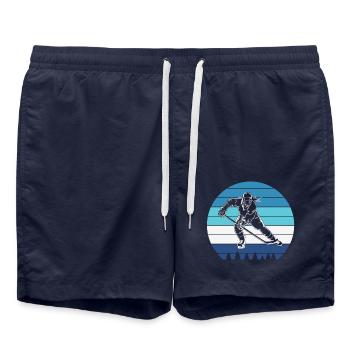 Eishockey Ice Hockey Eishockeyspielerin Frauen - Badeshorts - French Navy - Vorne - AI Model Male 185 light (185cm)