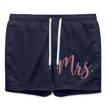 Mme Matching Couple Fiançailles Mariage Lune de miel - Short de bain - bleu marine - Devant - AI Model Male 185 light (185cm)