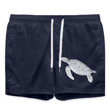 Vintage diving turtle - Swim Trunks - french navy - Front - AI Model Male 185 light (185cm)