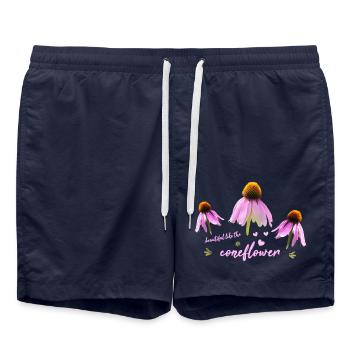 Coneflower Sonnenhut - Swim Trunks - french navy - Front - AI Model Male 185 light (185cm)