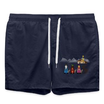 Trois rois mages - Short de bain - bleu marine - Devant - AI Model Male 185 light (185cm)