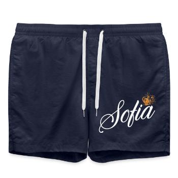 Sofia Custom Name für Frauen Kinder Kleinkinder - Sofia - Badeshorts - French Navy - Vorne - AI Model Male 185 light (185cm)
