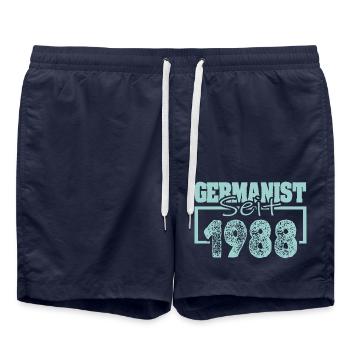 Germanist 1988 - Swim Trunks - french navy - Front - AI Model Male 185 light (185cm)