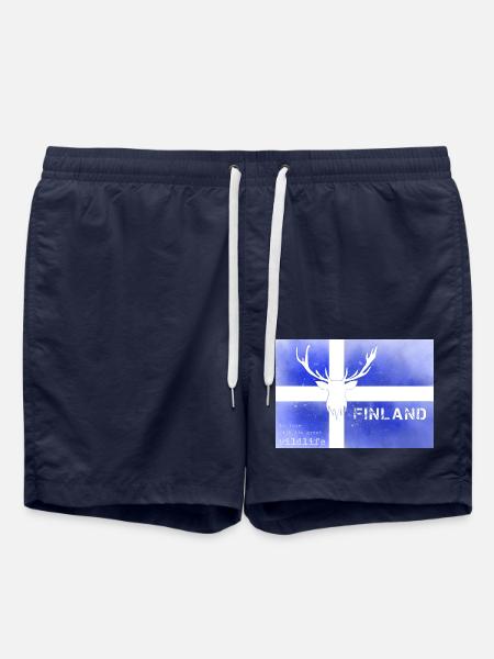 Finland wildlife Finnland Fahne - Badeshorts - French Navy