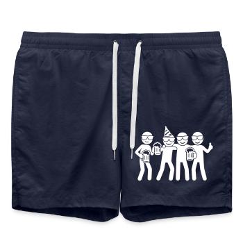 Geburtstag Gruppe Party - Badeshorts - French Navy - Vorne - AI Model Male 185 light (185cm)