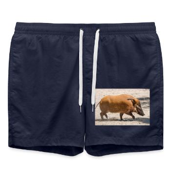 Paintbrush pig, river pig - Swim Trunks - french navy - Front - AI Model Male 185 light (185cm)