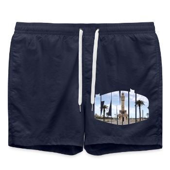 Tour de l'horloge d'Izmir - Short de bain - bleu marine - Devant - AI Model Male 185 light (185cm)