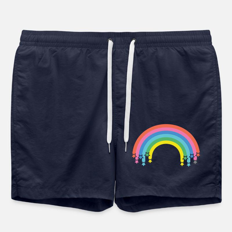 Arc-en-ciel avec étoiles - Short de bain - bleu marine