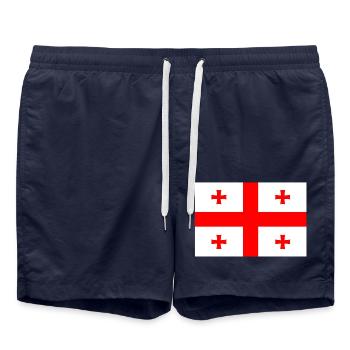 Flag of Georgia - Swim Trunks - french navy - Front - AI Model Male 185 light (185cm)