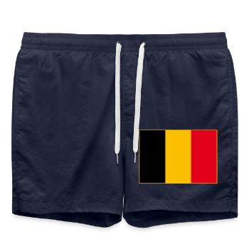 Belgique Drapeau - Short de bain - bleu marine - Devant - AI Model Male 185 light (185cm)