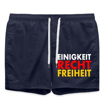 Einigkeit recht freiheit - Badeshorts - French Navy - Vorne - AI Model Male 185 light (185cm)