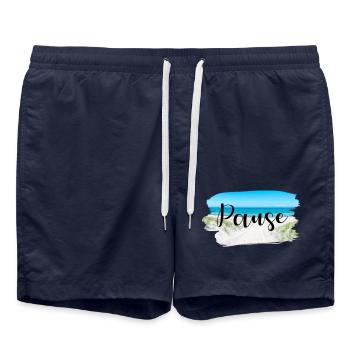 Break Coast Sayings Summer Sun Sea - Swim Trunks - french navy - Front - AI Model Male 185 light (185cm)