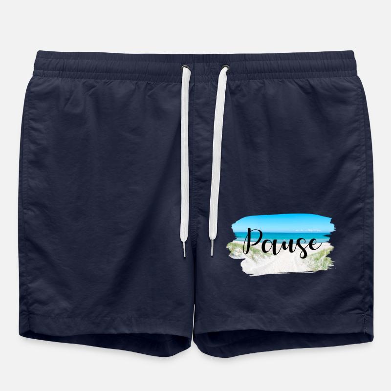 Pause Küste Sprüche Sommer Sonne Meer - Badeshorts - French Navy